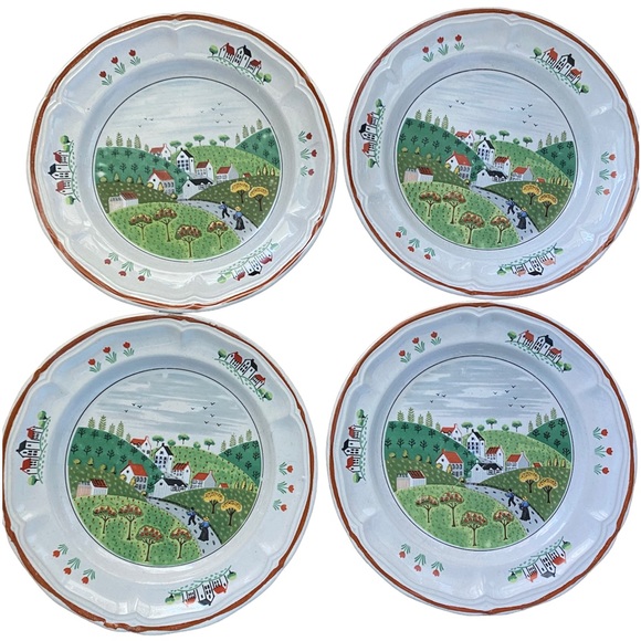 Newcor Stoneware Japan Country Village Set of 4 - Picture 2 of 5